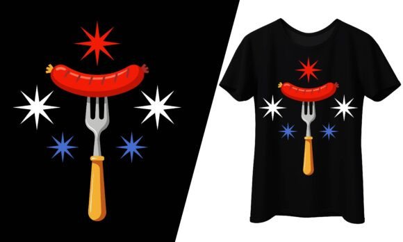 4th of July Hot Dog Grill Fork BBQ SVG