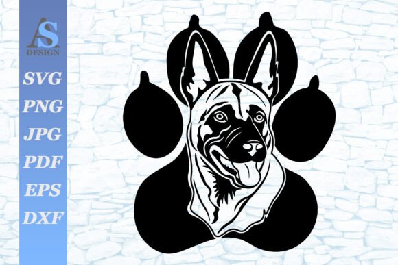 Belgian Malinois, Paw SVG