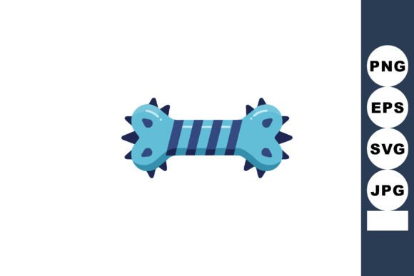 Blue Dog Bone Toy with Spikes and Stripe