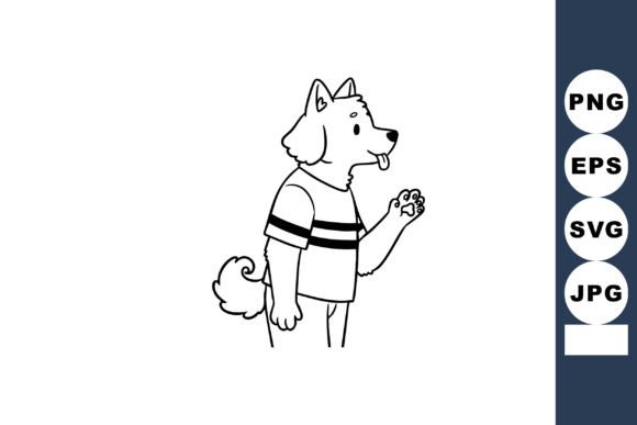 Cartoon Dog Character Wearing Striped Sh