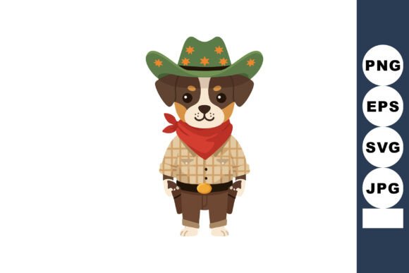 Cute Dog Dressed As Cowboy Review for Embroidery