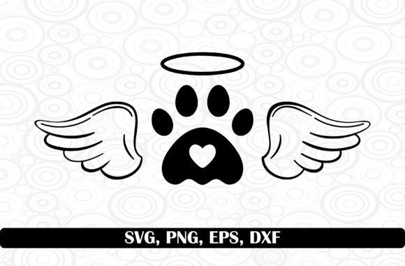 Dog Angel Wings Memorial SVG PNG Clipart