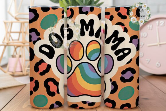 Dog Mama Tie-Dye Paw 20oz Tumbler