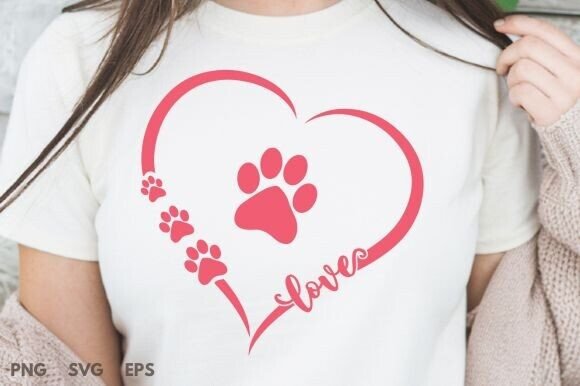 Dog Paw Heart, Valentine Love