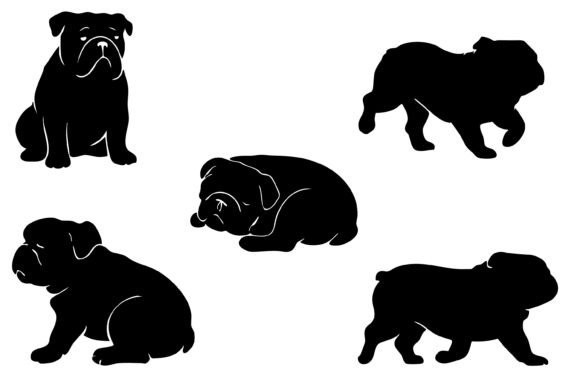English Bulldog Silhouette SVG Clipart