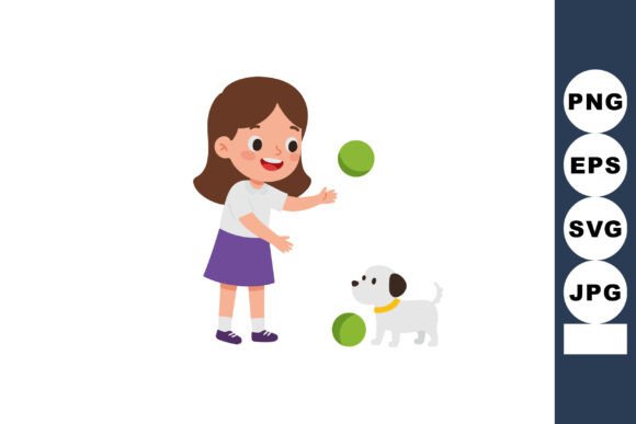 Girl Playing with Dog and Green Balls: Design Review