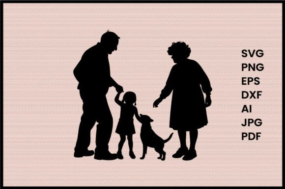 Grandparents and Granddaughter Playing W
