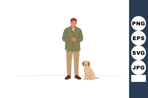 Man Standing with Golden Retriever Dog P: A Design Review