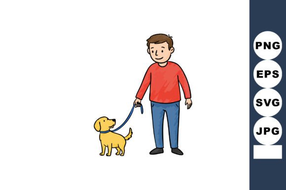 Man Walking Small Yellow Dog: Embroidery Design Review