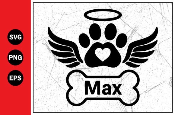 Memorial Dog Paw Print Wings Svg Png