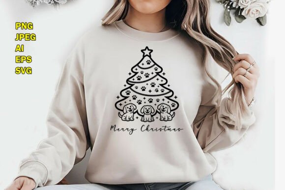 Merry-christmas-dog-paw-tree-puppy PNG