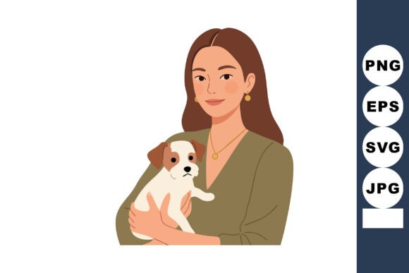 Woman Holding Small Puppy Dog Loving Pet