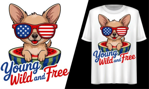 Young Wild and Free Dog 4th of July SVG